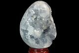 Crystal Filled Celestine (Celestite) Egg Geode - Madagascar #100043-2